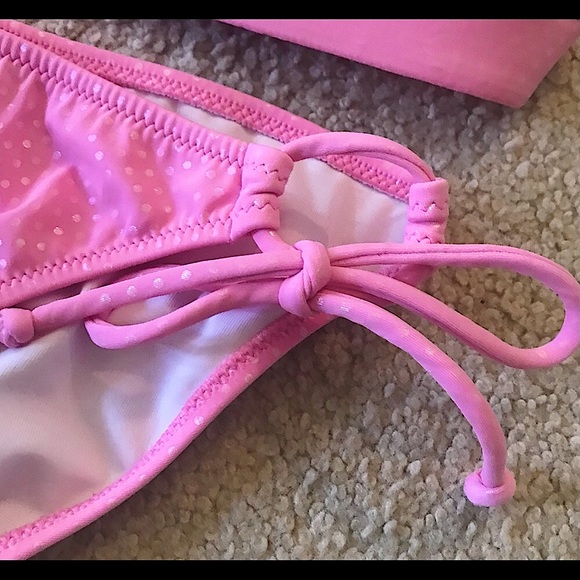 🆕🔥VS SUPER SEXY&SUPER FREAKING CUTE PINK/DAINTYSILVER DOTS BIKINI HALTER STYLE - Picture 15 of 16